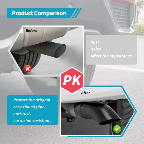 Vista 7 de YITAMOTOR Punta de escape abatible de 4 pulgadas, entrada de 4 pulgadas, salida de 4 pulgadas, 15 pulgadas de largo, puntas de escape diésel