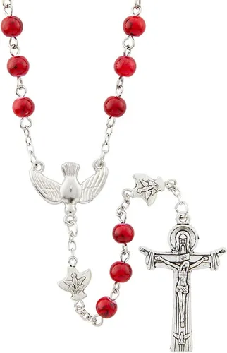 Needzo Rosario de confirmación, regalo de joyería católica para niñas, 20 pulgadas