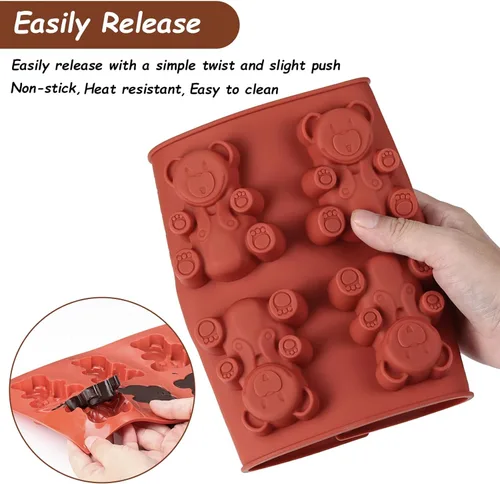 Vista 4 de FantasyDay Molde de silicona para cupcakes de Love Bear de alta calidad para tu pastel navideño, jabón, cubitos de hielo, gomitas, galletas