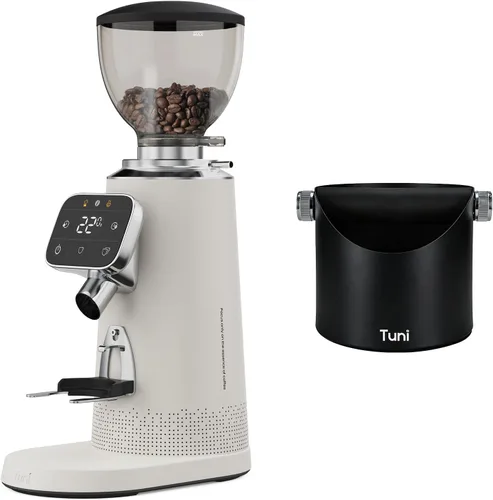 Tuni Molinillo de café de rebabas planas G3 2.520 in con caja de golpe de café (marfil)