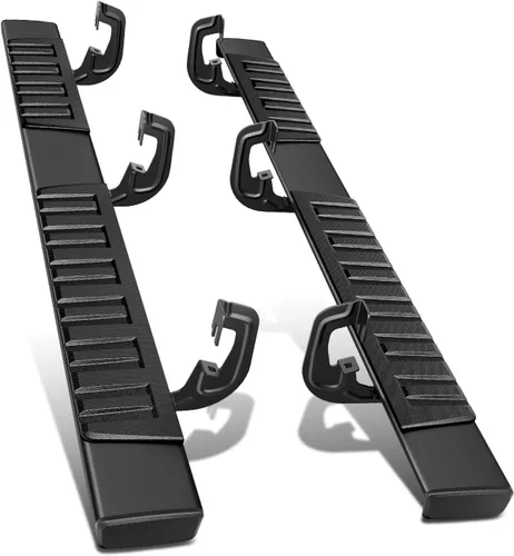 Vista 8 de DNA Motoring rieles de 12,7 cm compatibles con Silverado 1500 07-18, Sierra 2500HD 3500HD de cabina extendida 07-19, barras de protección lateral