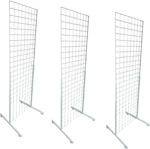 Vista 3 de Only Hangers Panel de pared de 2 x 6 pies con soporte de pie, con base Deluxe T-Style, negro. Combo de 3 paquetes.