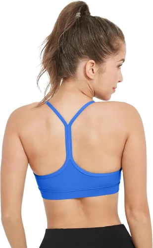 Vista 4 de Women 's AC Cups Y Back Sports Bras Spaghetti Strap Low Impact Racerback Padded Yoga Running Workout Bra