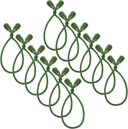 Vista 17 de Shappy - 12 piezas de ataduras decorativas de Navidad para barandillas, ataduras reutilizables y flexibles de torsión para guirnaldas, escaleras
