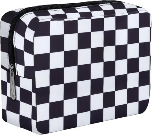 Vista 21 de Bolsa de maquillaje E-Tree, estuche mediano de viaje con cremallera para bolso, estuche de cosméticos con cepillo para el cuidado de la piel