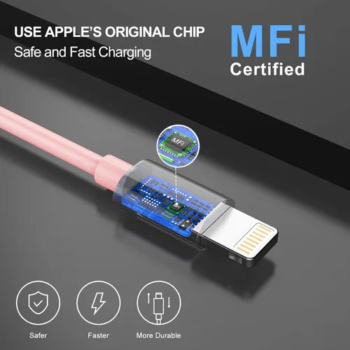 Vista 4 de Worsors Cargador rápido USB C de 35 W para automóvil [certificado Apple MFi] compatible con iPhone 14 Pro/14 Pro Max/14+/13/12/11/Mini/XS/XR/8, Rosa