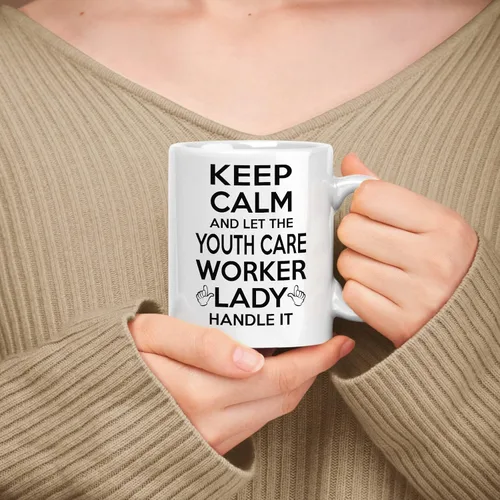 Vista 2 de Gift For Advocate - Taza de cerámica blanca de 11 onzas y 15 onzas – Keep Calm & Let The Advocate Lady Handle It