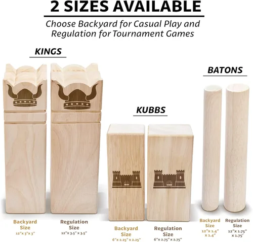 Vista 7 de GoSports Kubb Yard Game Set - Choose Regulation or Backyard - Kuub Viking Chess Outdoor Game