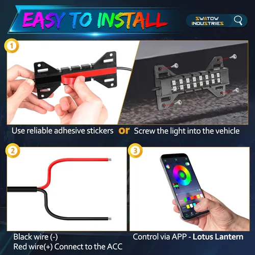 Vista 7 de Luces de cama de camioneta RGB LED Kits de luz de cama con control Bluetooth Luces de carga traseras Iluminación de camioneta Accesorios de carga