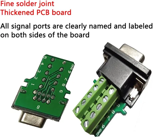 Vista 3 de DB9 Conector de ruptura a cableado Terminal sin soldadura RS232 Hembra