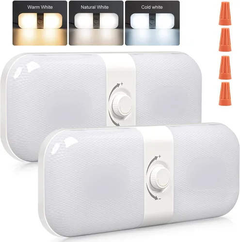 CT CAPETRONIX Luces Interiores para RV 1700LM, Luces para Camper de 3 Colores TEM, Regulables 12v Voltios Luminaria de Luces LED, Luz de Cúpula de