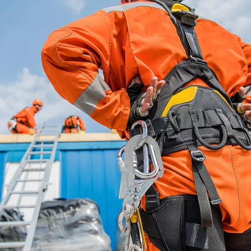 Vista 8 de Housoutil Rebar Snap Hook, High Strength Alloy Steel Large Drop Forged Double Lock Rebar Snap Hook, Multifunctional Safety Fall Protection Lanyard