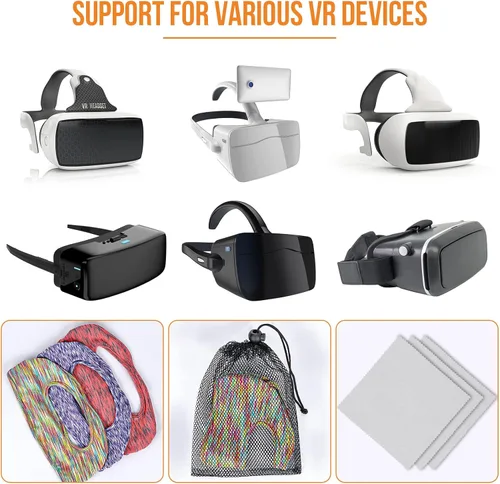 Vista 7 de VRMask for OculusQuest2AccessoriesOculusSweatGuard for Quest2VR OculusFaceCover with Adjustable Sizes HMD Padding VR SweatBand3pcs