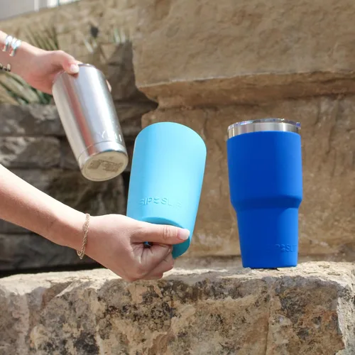 Vista 3 de Funda de silicona para vasos, compatible con vasos Yeti, RTIC, Ozark Trail, Magellan y más. Fundas aisladas personalizadas para enfriar latas