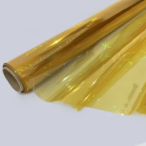 Vista 5 de CMFYHM Rollo de envoltorio de celofán dorado iridescente I 86 cm de ancho X 15 m de largo I Celofán colorido perfecto para canastas, regalos