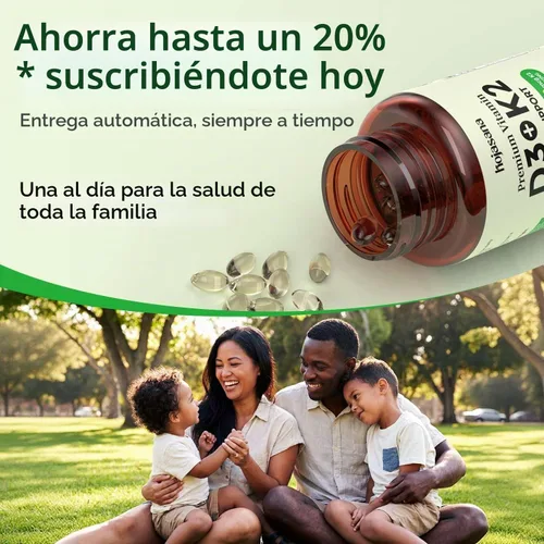 Vista 8 de Vitamina D3 K2 5000IU 100mcg MK-7 para apoyo óseo, inmunológico