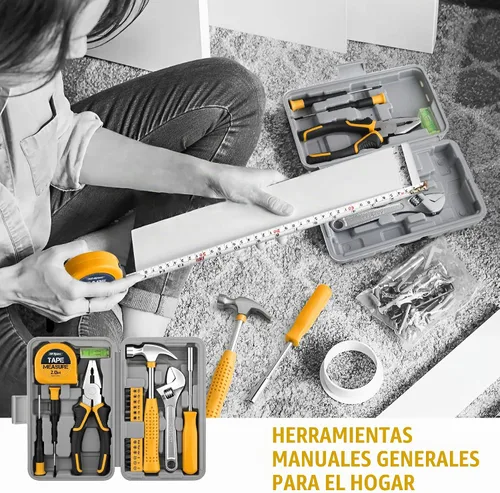 Vista 5 de Hi-Spec Kit de herramientas amarillo 20pc. Kit de herramientas pequeño para reparaciones de bricolaje en el hogar y la oficina. Herramientas