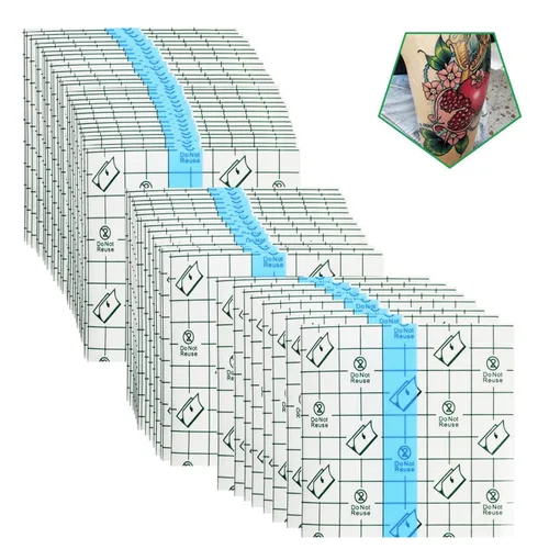 Vista 8 de Rollo de vendaje para cuidado posterior de tatuajes de 2 pulgadas x 10 yardas, película transparente impermeable para curación inicial de tatuajes