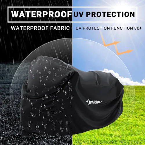 Vista 4 de Himiway UPGRADE - Funda de bicicleta para 1 bicicleta de neumático grueso o 2 bicicletas, cubierta de bicicleta gruesa 600D, material Ripstop