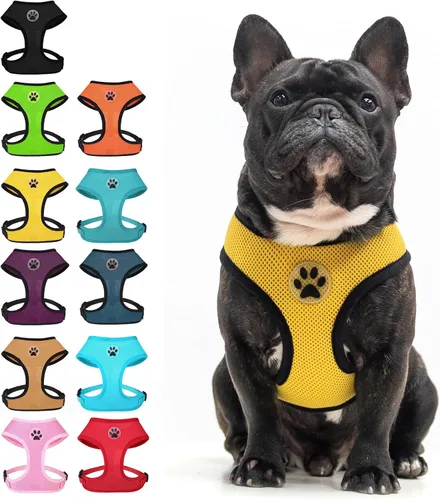 Vista 16 de BINGPET Arnés para perro sin tirones, arnés de chaleco tipo step-in de malla para todo clima para perros pequeños, arnés de malla transpirable