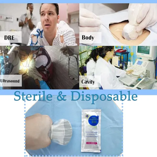 Vista 5 de Cubierta de sonda de ultrasonido, protector estéril transparente desechable sin látex para transductor, embalaje individual, 50