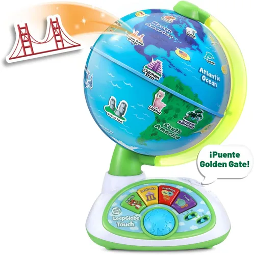 Vista 2 de LeapFrog LeapGlobe - Globo electrónico interactivo iluminado y táctil para niños, juguete de exploración para edades de 3 años en adelante