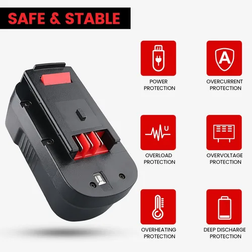 Vista 6 de VANTTECH Batería de repuesto Ni-Mh mejorada de 4.8 Ah para batería Black and Decker de 18 V HPB18 HPB18-OPE compatible con batería Black + Decker