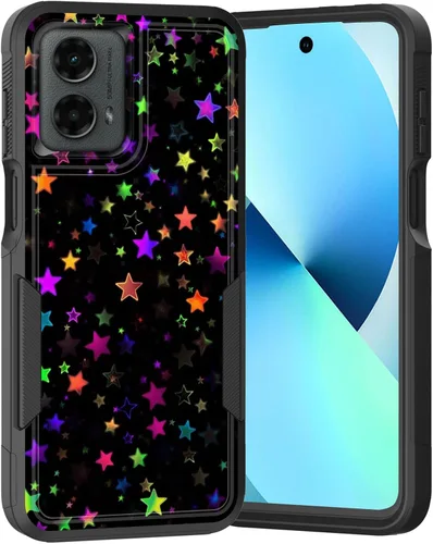 Vista 71 de para Moto G Play 4G 2024, funda de dos capas híbrida resistente y a prueba de golpes, PC duro + silicona suave protectora para Motorola Moto G Play