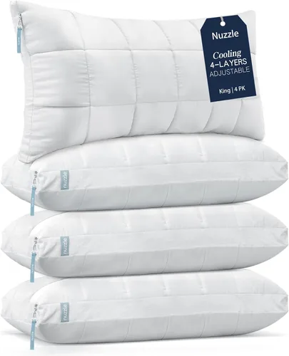 Vista 14 de Nuzzle - Almohada de enfriamiento ajustable para dormir de lado, almohada de cama de tamaño estándar de lujo colección hotel - Mejor almohada
