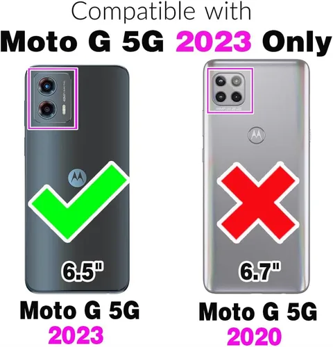 Vista 2 de Asuwish Funda de teléfono para Motorola Moto G 5G 2023 con protector de pantalla de vidrio templado y funda de cuero de girasol, soporte para Gris