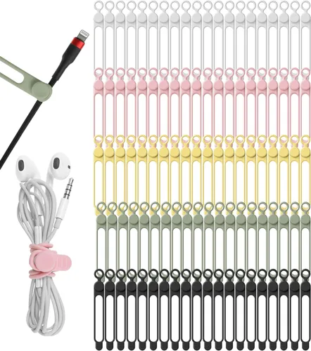 Vista 12 de Nearockle Sujetacables de Silicona Organizador de Cables Gestión de Cables, 16 Piezas 4.2" y 7.1" Organizador de Cables Reutilizable Accesorios