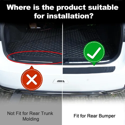 Vista 4 de SINGARO Protector de parachoques trasero de automóvil, 33.07 pulgadas x 2.75 pulgadas, accesorios exteriores de maletero de goma universal Negro