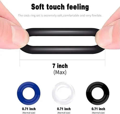 Vista 3 de Anillo de silicona para erección, pene para pene masculino, parejas de goma para gafas de sol de bienestar masculino PX117