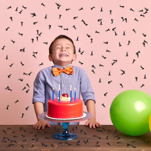 Vista 7 de Confeti de bailarines masculinos con purpurina negra, dispersión de papel de strippers, tema de fiesta, confeti de despedida de soltera, 120 piezas