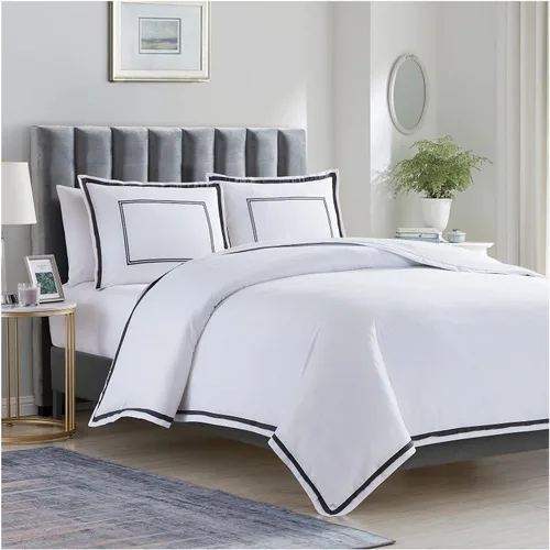 Vista 10 de Mellanni Juego de funda de edredón – Juego de ropa de cama de 3 piezas de la colección icónica – Lujo de hotel, extrasuave y refrescante