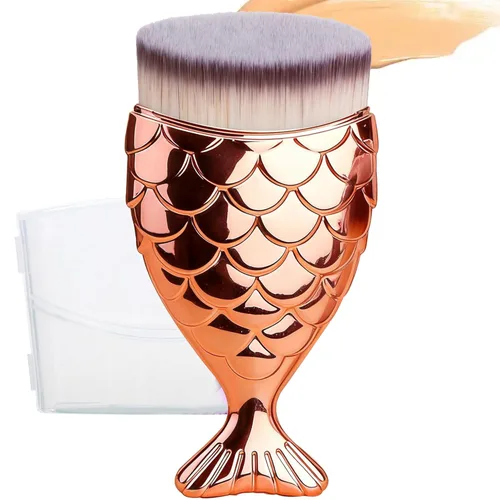 Yoseng Kabuki - Brocha de maquillaje para protector solar y base líquida, cepillo facial para niños y adultos, aplicador de contorno de crema en