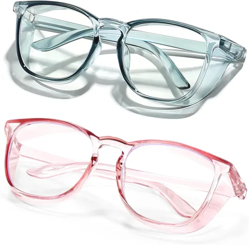 Vista 10 de LASMEX Elegantes gafas de seguridad para mujeres y niñas, gafas anti-vaho, gafas protectoras, gafas transparentes