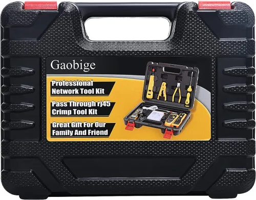Vista 2 de Kit de herramientas de red Gaobige, kit de herramienta de engaste RJ45 Engaste a través de Crimpador Cat6 Cat5 Cat5e Herramienta de crimpado