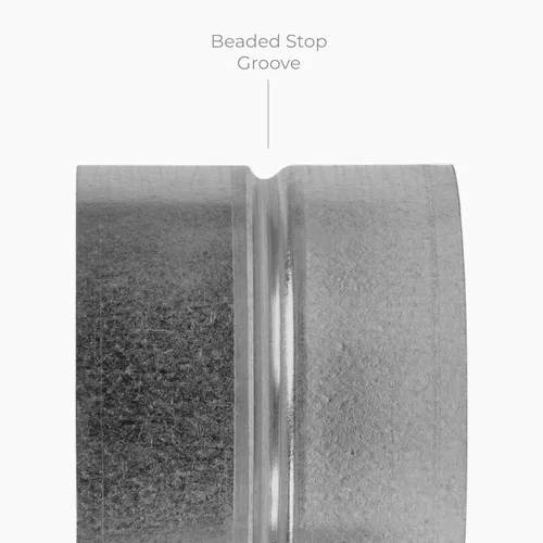 Vista 5 de Acoplamiento de conducto de acero galvanizado - Ajuste hembra de 4 pulgadas - Conector y extensión de conducto de aire acondicionado redondo