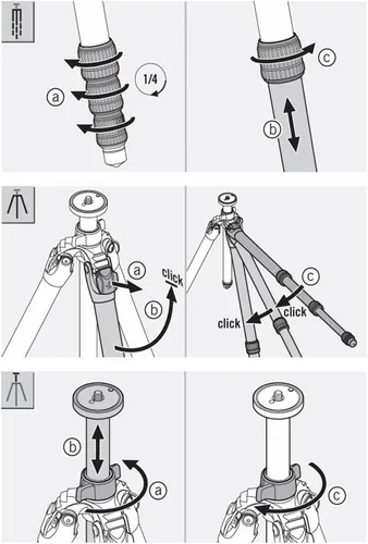 Vista 4 de Swarovski Patas de trípode de fibra de carbono compactas Optik CCT, soporta 39 libras.