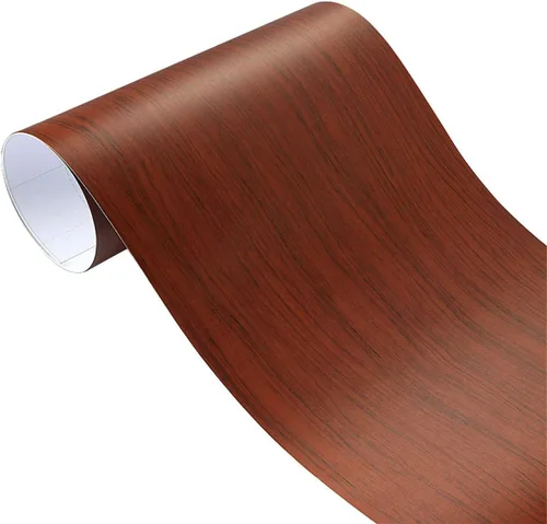 Vista 6 de Papel de contacto autoadhesivo con textura de vinilo de grano de madera de alto brillo, para decoración interior de automóvil, calcomanías