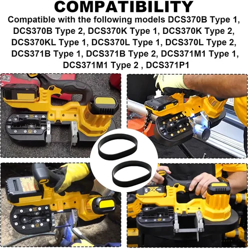 Vista 5 de 5140103-20 Neumático para sierra de cinta Dewalt DCS370L DCS370B DCS370K DCS370KL DCS371M1 DCS371B DCS371P1 (paquete de 2)