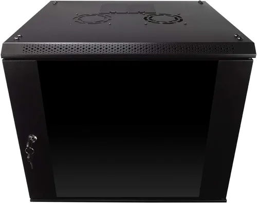 Vista 9 de NavePoint Gabinete para rack de servidores de 12U con puerta de vidrio, ventilador de refrigeración, cerraduras y paneles laterales extraíbles