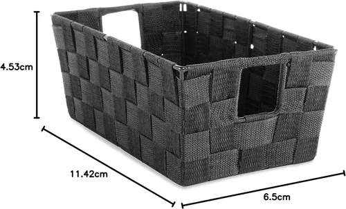 Vista 3 de Whitmor 6581-2712-BLK Bolsa pequeña con correa tejida para estante, negra