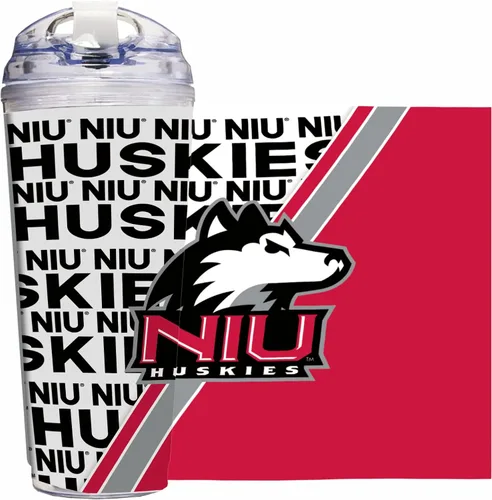 Vista 76 de Rico Industries NCAA - Vaso de acrílico estándar de 24 onzas con tapa con bisagras, vaso de doble pared con licencia oficial y popote