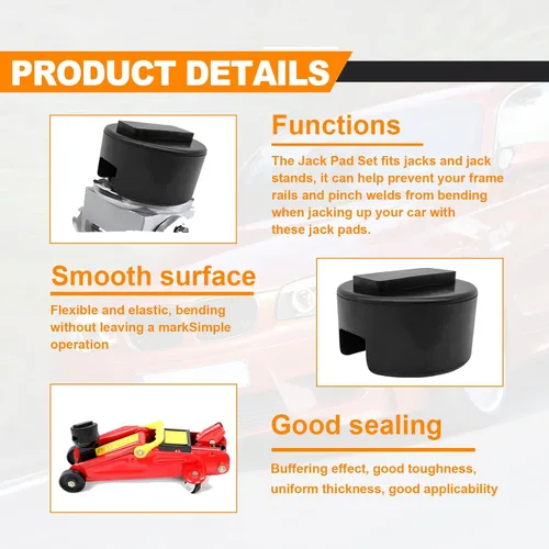 Vista 4 de 2 unids Car Lift Jack/Jack Stand Adapter Pinch Weld Jack Pad para BMW y 1 3 4 5 Series Ranurado Goma Jack Pad Frame Rail Protector Square