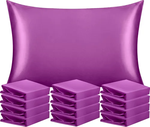 Vista 60 de NTBAY Paquete de 2 fundas de almohada estándar de satén para cabello y piel, lujosas y sedosas fundas de almohada con cierre de sobre, 20 x 26