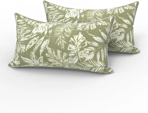Vista 193 de LVTXIII - Juego de fundas para cojines de sofá o sillón de exteriores, para lumbar, no se decoloran, 2 unidades de 12" x 20", con relleno, estampado