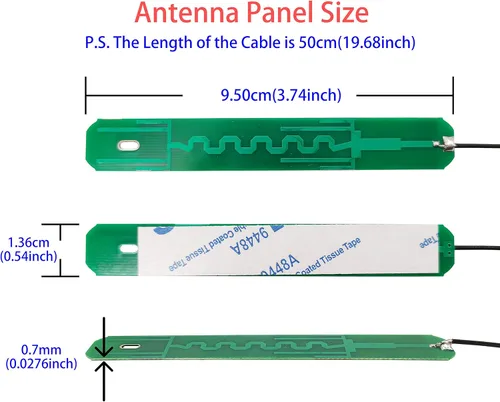 Vista 2 de 2 x 8dBi 2.4GHz 5.8GHz Dual Band WiFi Antena U.FL MHF4 Antenas internas con cable de 19.7 in para tarjeta M.2