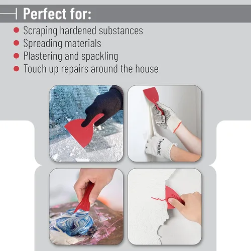 Vista 6 de Bates - Juego de 6 cuchillos de masilla de plástico, raspador de pintura, herramienta de spackle y esparcidor